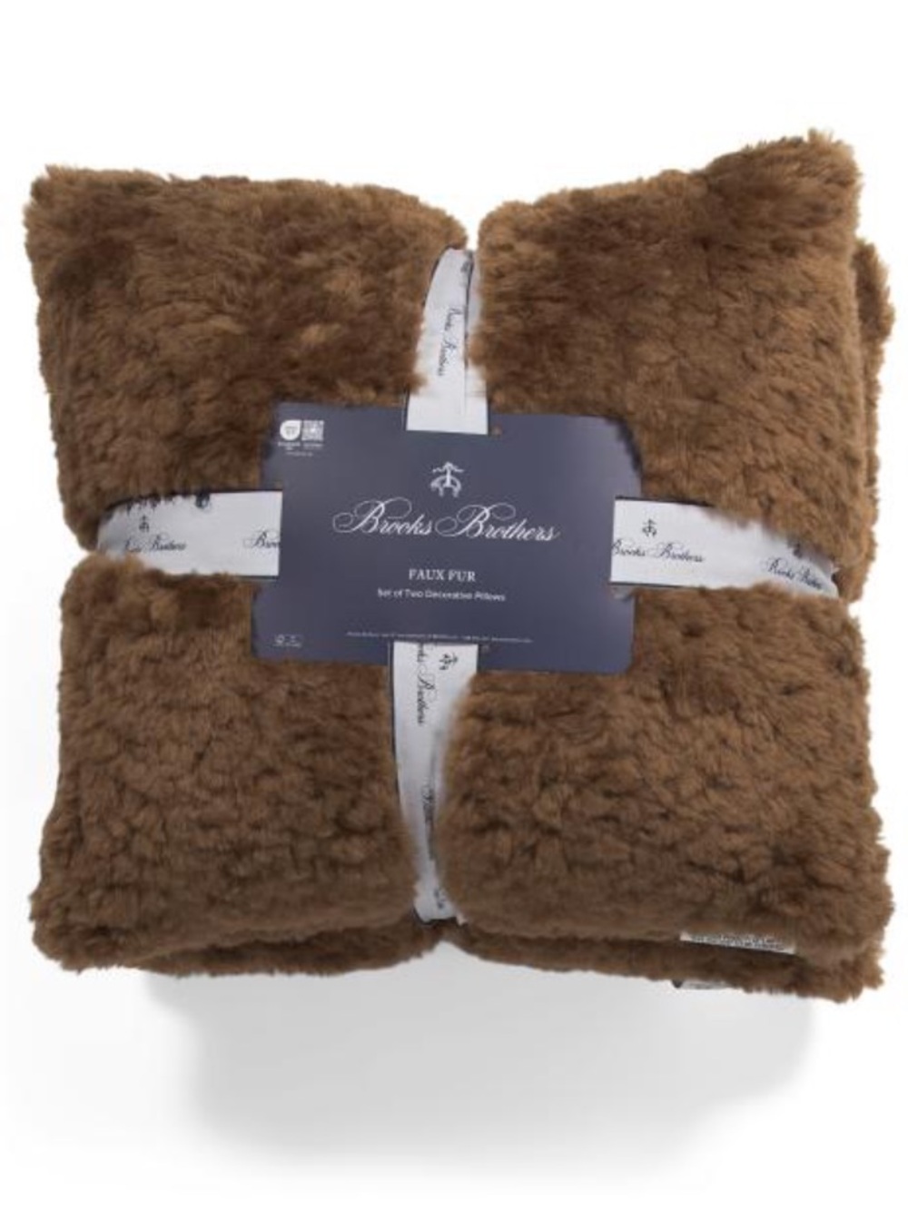 BROOKS BROTHERS Faux Fur Decorative Pillow Set